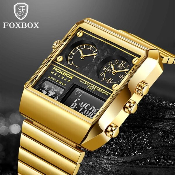 FoxBox FB0011 Dual Display Men's Electronic Quartz Waterproof Watch