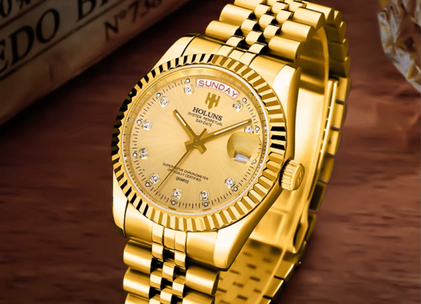 HOLUNS Men's Luxury Two-Tone Waterproof Quartz Watch